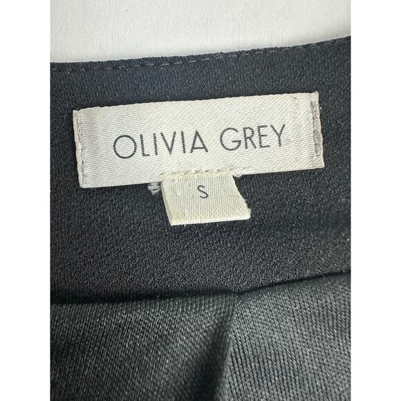 Olivia Grey Size Small Black Open Front Blazer Drape Professional Minimalist - Picture 3 of 6